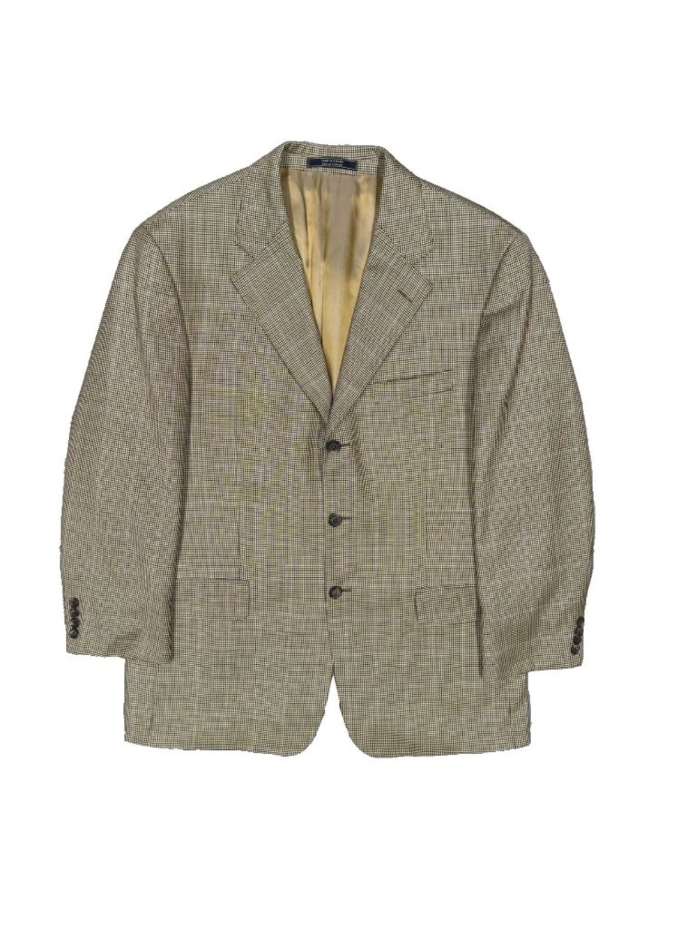 Arnold Brant Blazer Loro Piana Wool Sport Coat Houndstooth Beige 44R